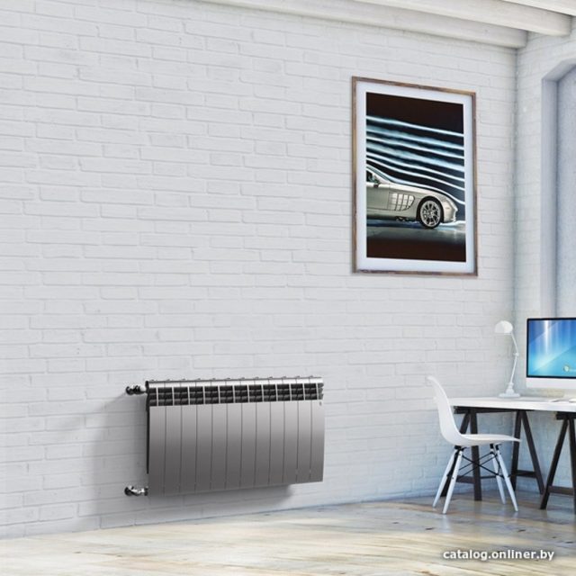 Биметаллический радиатор Royal Thermo BiLiner 500 Silver Satin (10 секций) — изображение 2